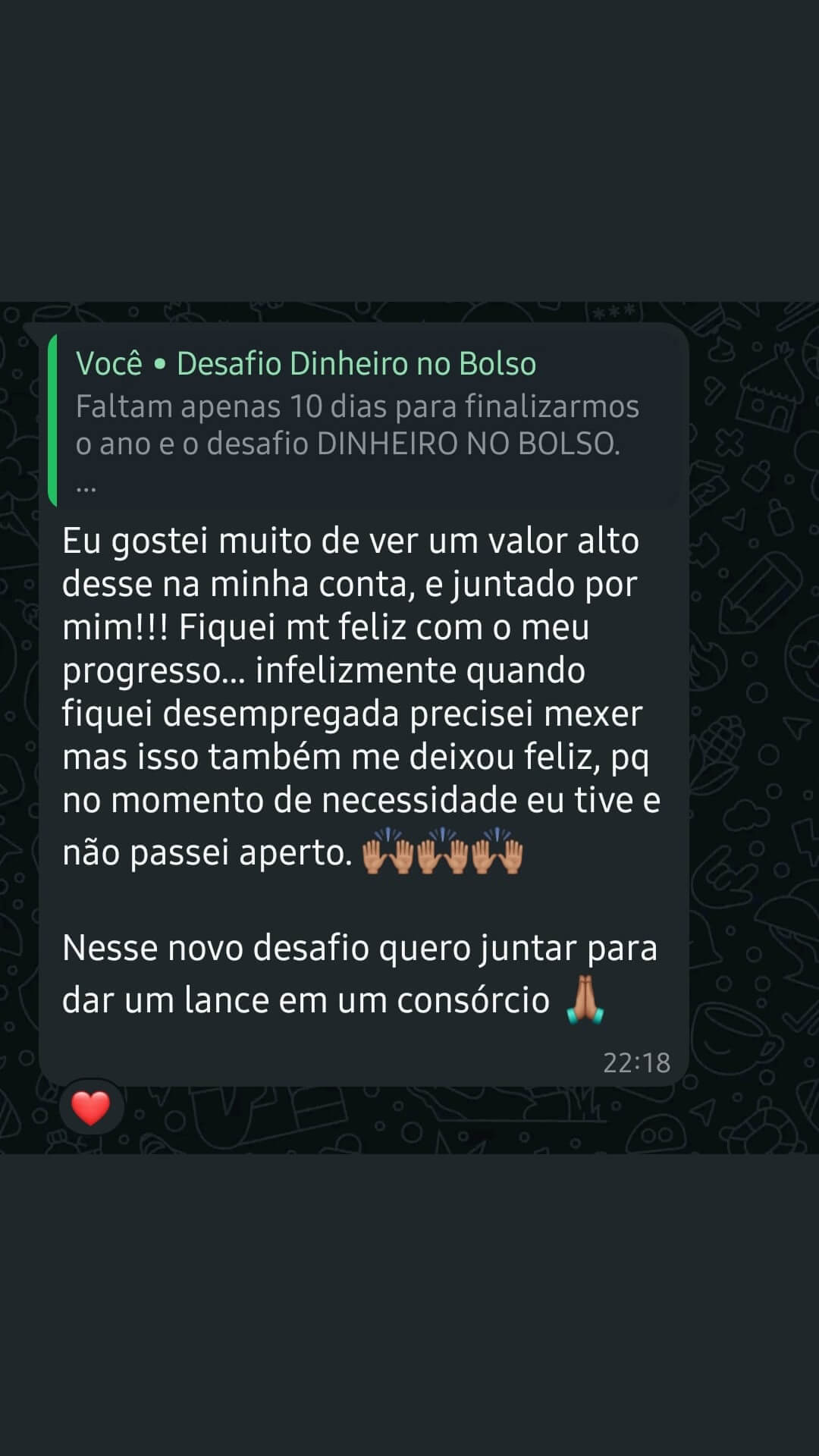 DEPOIMENTOS_0013_Depoimento Participante desafio dinheiro no Bolso